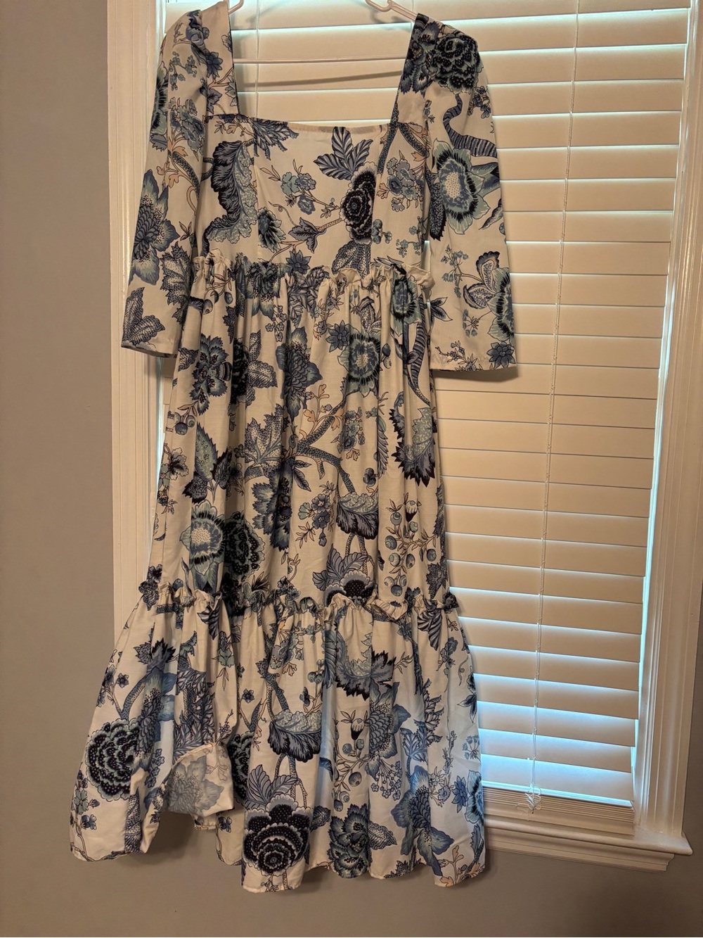SundayUp Blue and White Floral Midi Dress